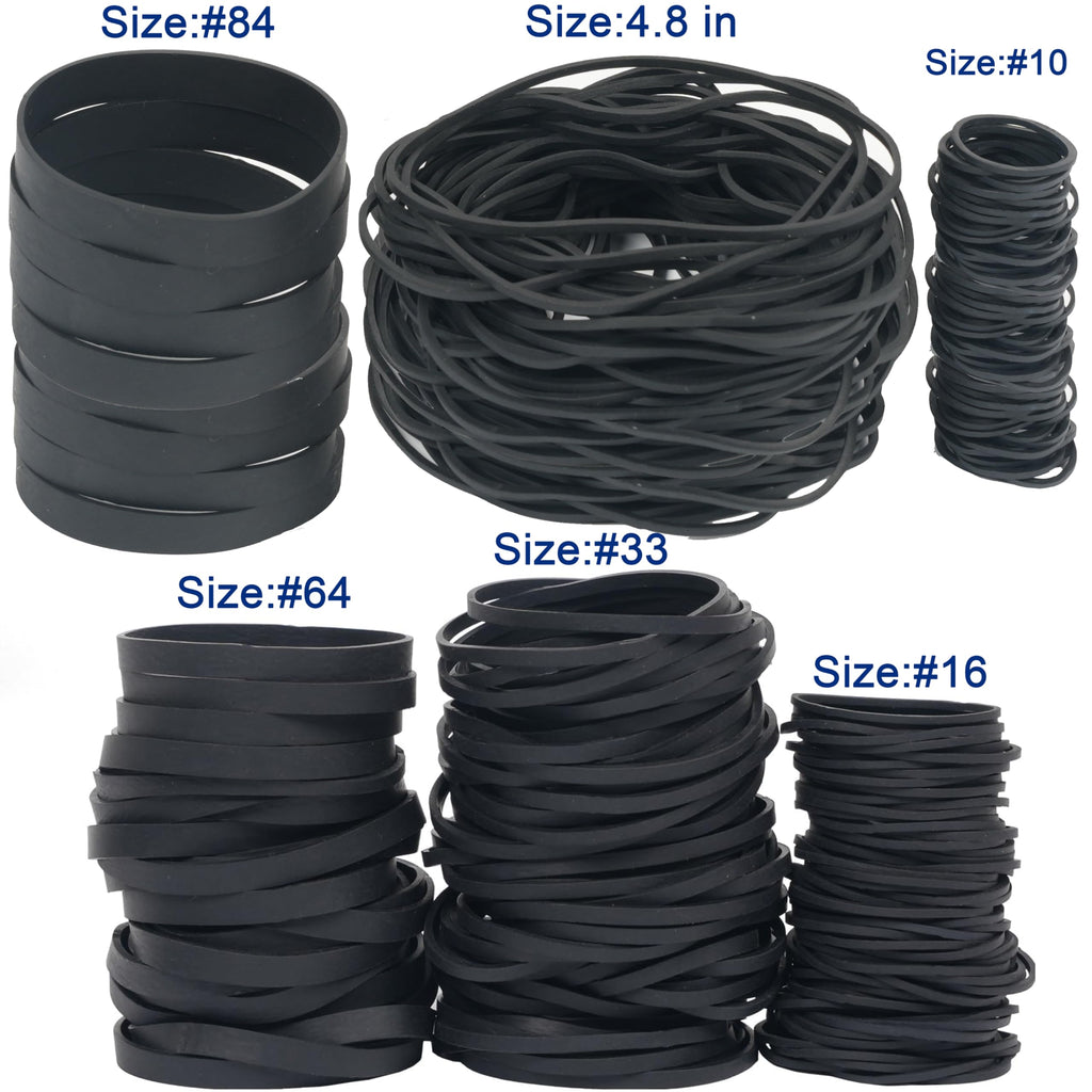 Rubber Bands Assorted Sizes,6 Sizes size10size16size33size64,size84,4.8in