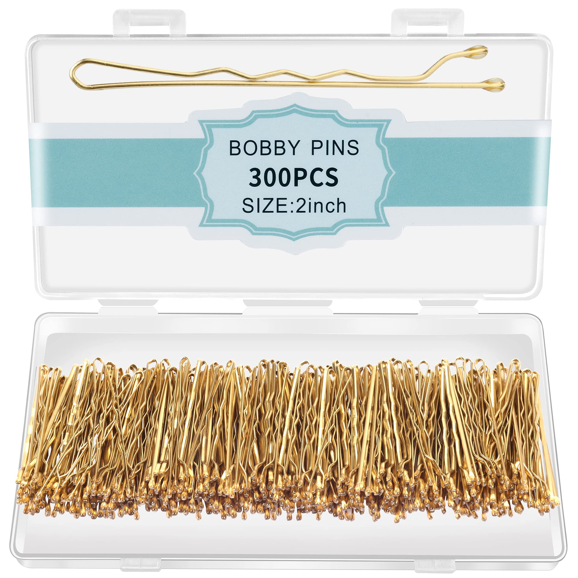 300 Pcs Bobby Pins Black, Hair Pins for Women Girls and Kids, Invisible Wave Hair clips Bulk with Storage box, Pain-Free Hairpins（2 Inch Black）