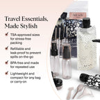 Buy now Kitsch 11 PCS Travel Bottles for Toiletries â€“ Travel Essentials Kit for Shampoo, Conditioner, Lotion & More - TSA Approved Travel Bottles, Leak-Proof Refillable Travel Size Containers - Black & Ivory at indiglob india