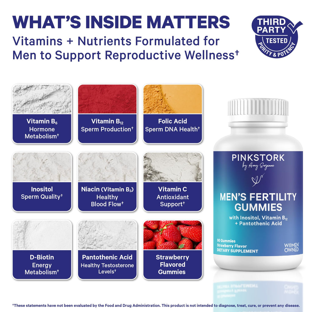 Blue Stork Fertility Supplement Gummies for Men, 90 Count