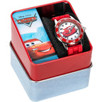 Buy now Disney Pixar Cars Kids' Time-Teaching Watch – Lightning McQueen Design with Red Silicone Strap, Easy-to-Read Dial, and Adjustable Fit for Wrists 5.5" to 8" at indiglob india