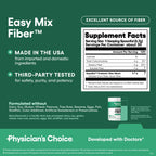 Physician's CHOICE Easy Mix Fiber for GLP-1 Support - No Grit & Sugar Free - Daily Prebiotic Soluble Fiber Powder Supplement - Digestive Health & Regularity - for Women and Men - Unflavored - 7.1oz