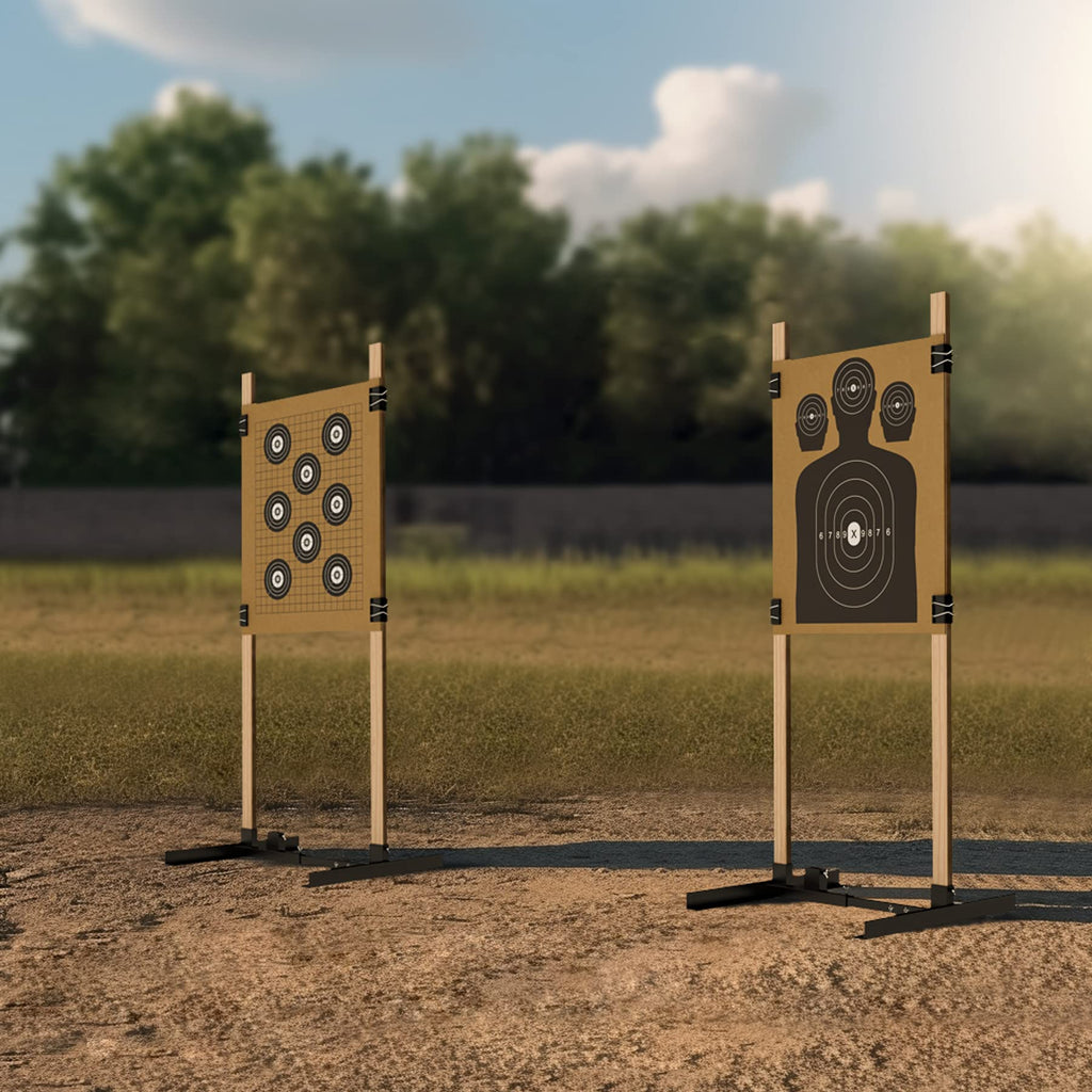 KNINE OUTDOORS Shooting Target Stand for Outdoors, Adjustable Base, 2 Pack