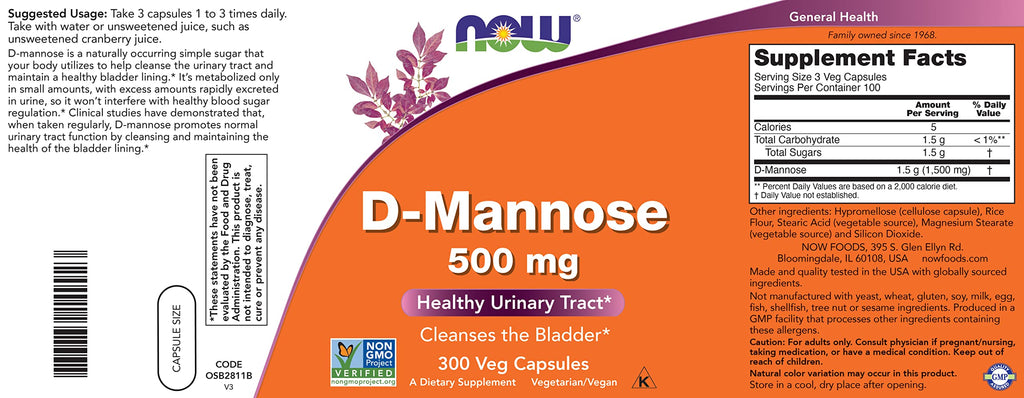 Buy now Now D-Mannose 500 mg, 300 Capsules - Vegan, Non GMO Supplement for Women and Men - Supports Healthy Urinary Tract, Cleanses The Bladder at indiglob india