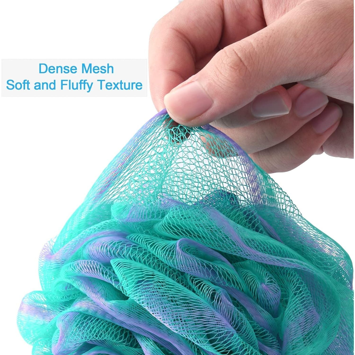 Buy now AmazerBath Loofah Sponge 60g/Piece, Exfoliating Bath Sponge Body Scrubber - Loofa Set of 4 Flower Color (Green-Purple) at indiglob india