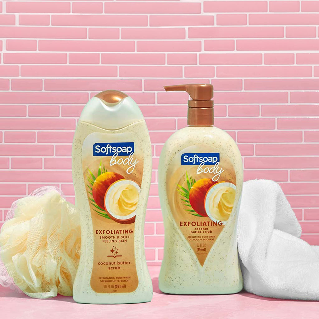 Buy now Softsoap Body Wash Exfoliating Scrub, Coconut Butter Scent, 20 oz Bottle at indiglob india
