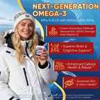 Liposomal Antarctic Krill Oil Omega 3 Gummies 2000mg - Fish Oil Alternative