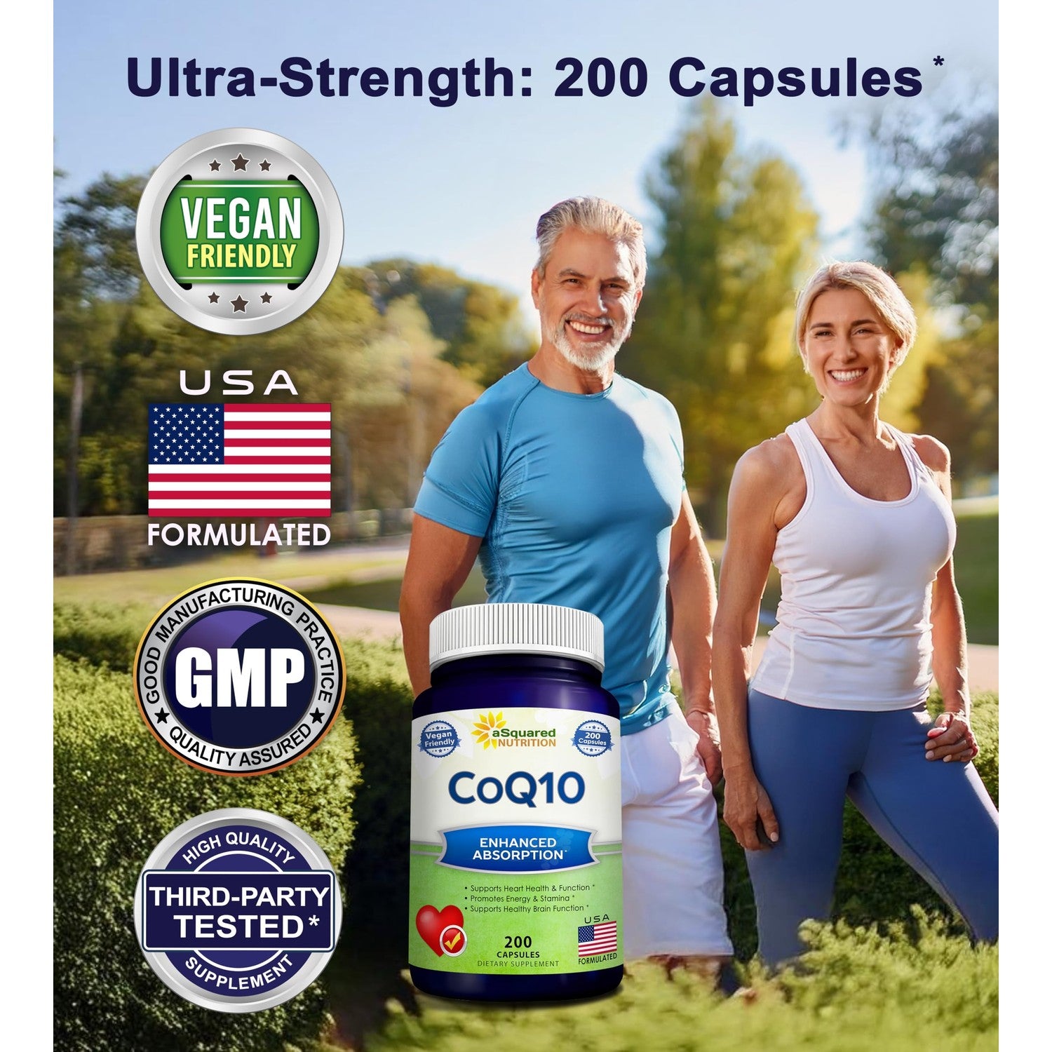 CoQ10 400mg - 200 Capsules - Co Q 10 Supplement - Coenzyme Q10 Pills - CQ10 | Max Strength CoQ 10 - High Absorption Ubiquinone Powder - CO Q-10 Enzyme Vitamin Alternative to Softgels & Gummies