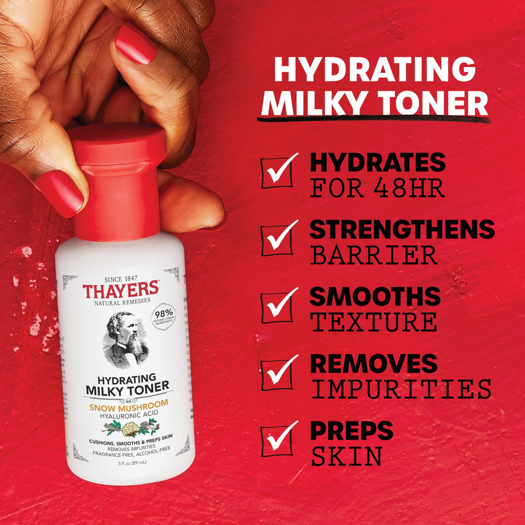 THAYERS Purify & Hydrate Skin Care Set, Rose Petal Face Toner & Milky Toner