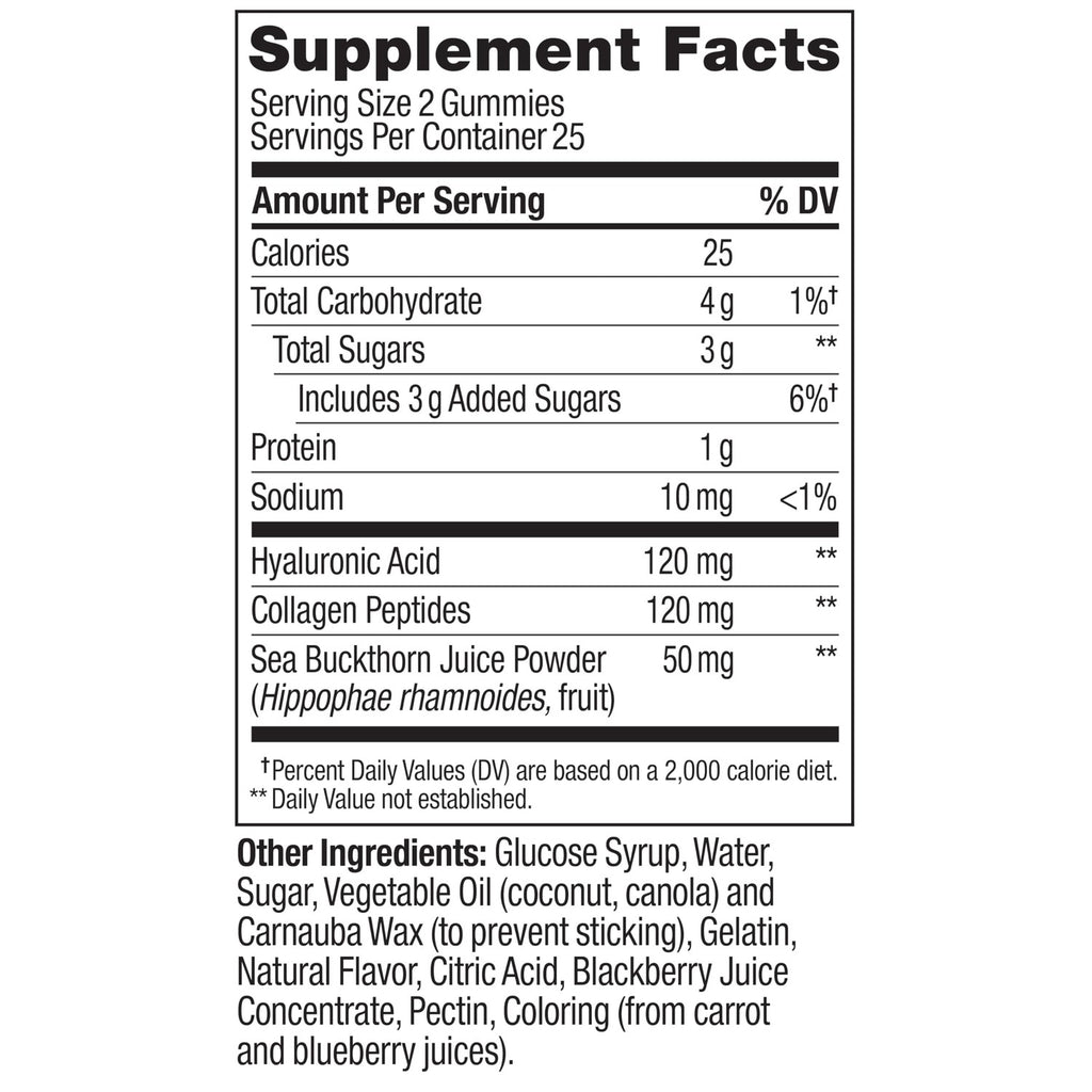 OLLY Glowing Skin, Hydrated & Youthful Skin*, Hyaluronic Acid - 50 Count