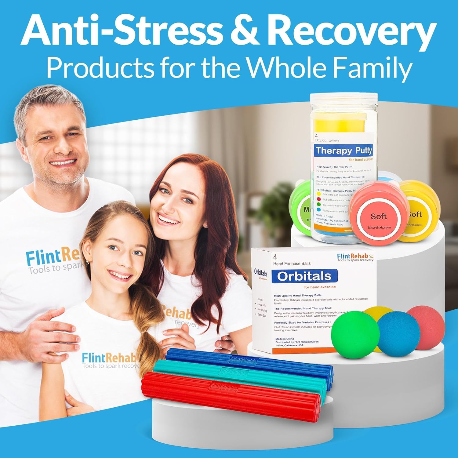 Buy now FlintRehab Therapy Putty for Kids & Adults (4 Pack, 3 Oz Each) - Putty for Hand Therapy, Fidgeting & Stress Relief - Non-Toxic Resistive Exercise Putty to Improve hand strength - Set of 4 Strengths at indiglob india