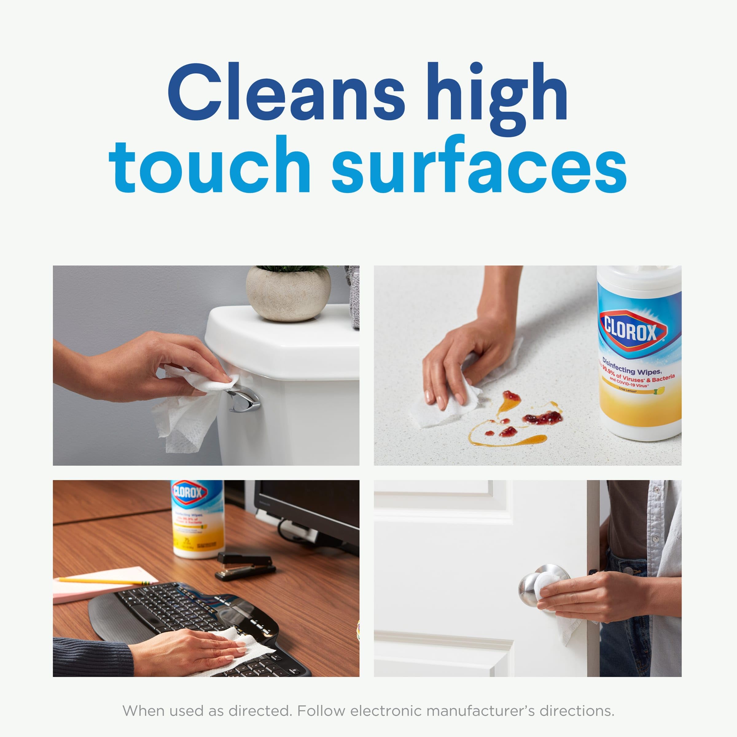 Buy now Clorox 30112 Disinfecting Wipe, Fresh/Lemon Fresh Scent (525 Count) at indiglob india