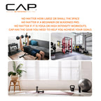 CAP Threaded Barbell Set with 100 LB Cement Grip Plates | 47" Threaded Bar, 25LB / 15LB / 10LB Grip Plates, Star Collars, Home Gym Weight Set for Strength Training
