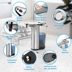 Buy now Automatic Soap Dispenser, Touchless Dish Soap Dispenser 17oz/500ml with Infrared Sensor, 5 Adjustable Soap Levels, Liquid Dispenser for Bathroom Kitchen (Silver) at indiglob india