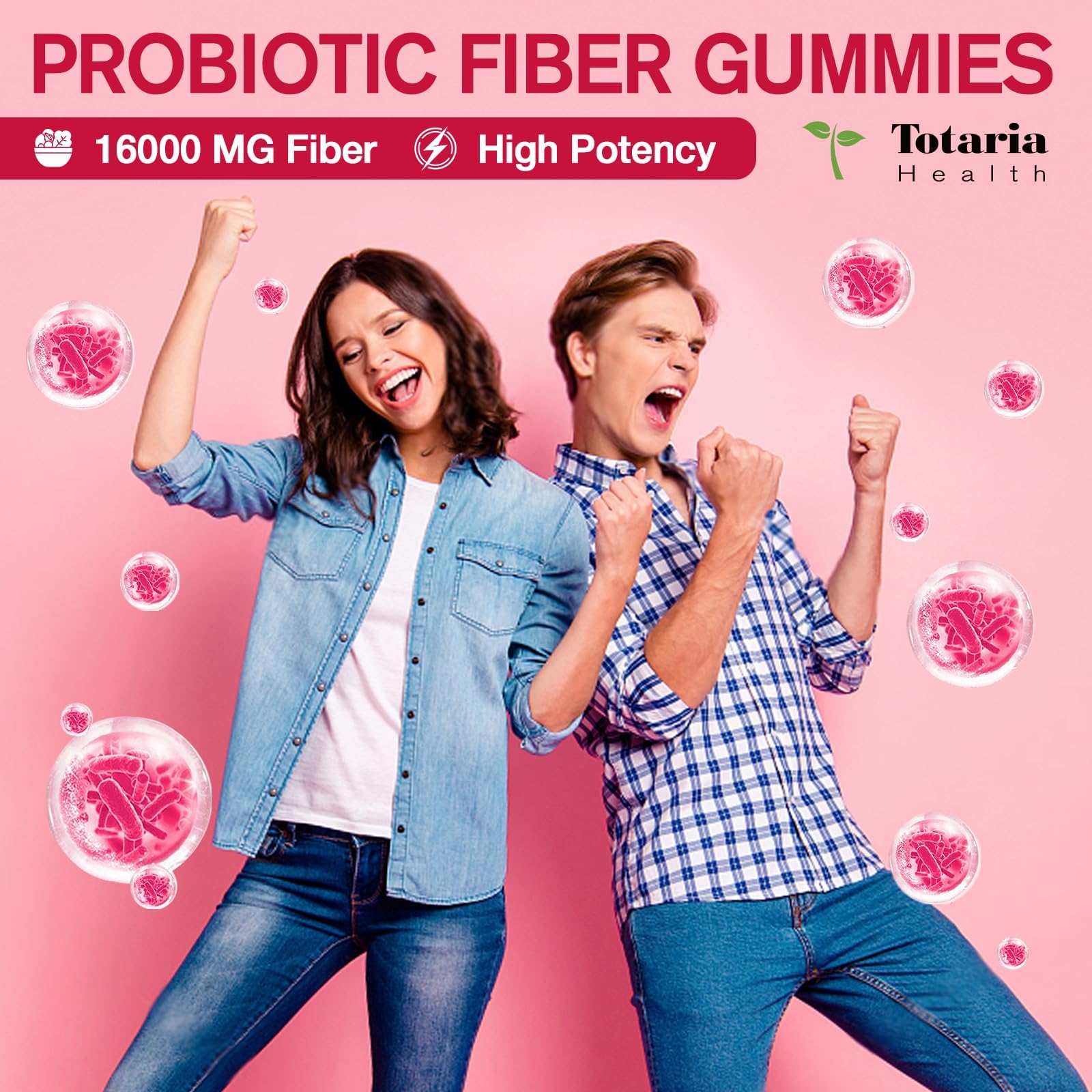 9-in-1 Sugar-free Probiotic Fiber Gummies for Adults Teens, Apple 2 Bottles | Fiber Supplement w/ Psyllium Husk, Bacillus Coagulans, FOS, Inulin, Apple Cider Vinegar for Digestion & Gut, Vegan