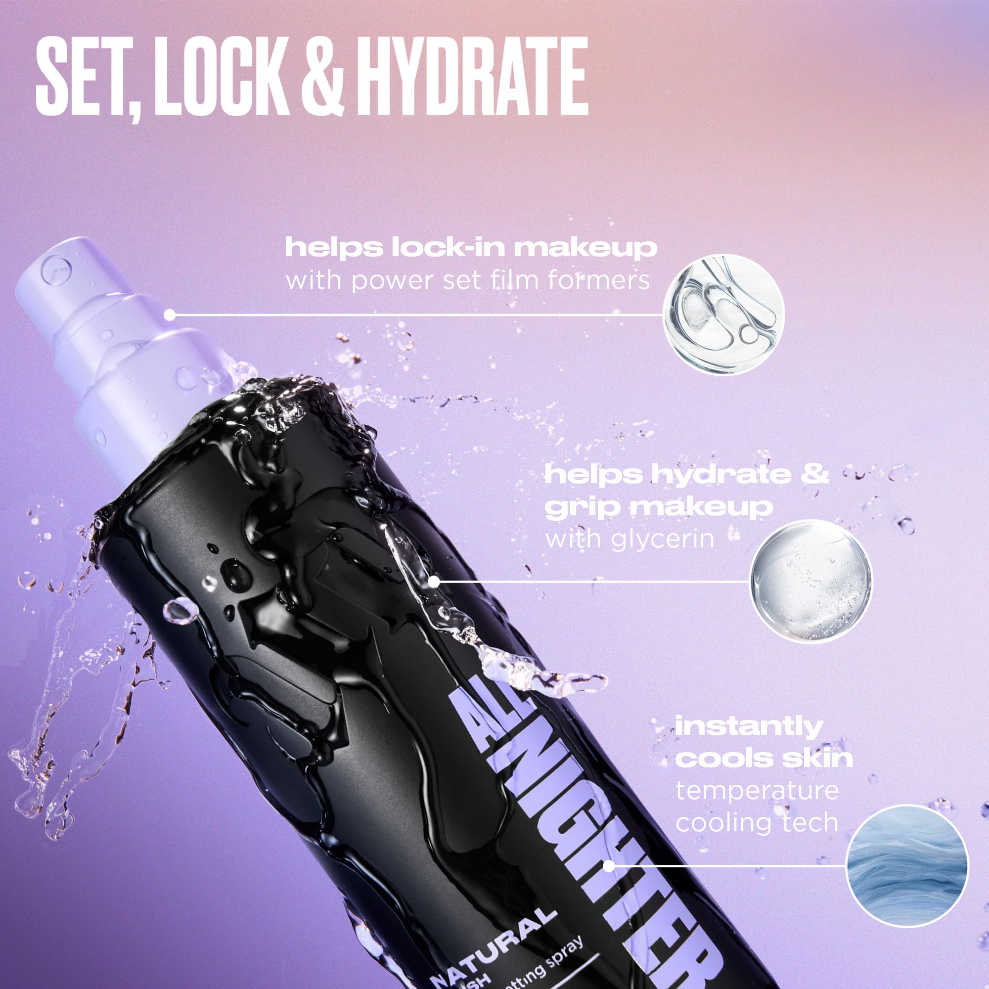 Urban Decay All Nighter Waterproof Makeup Setting Spray - Natural Finish | Up to 24HR Hold, Transfer-resistant Primer Setting Spray for Foundation, Sweat-resistant, Ultra-fine Hydrating Facial Mist