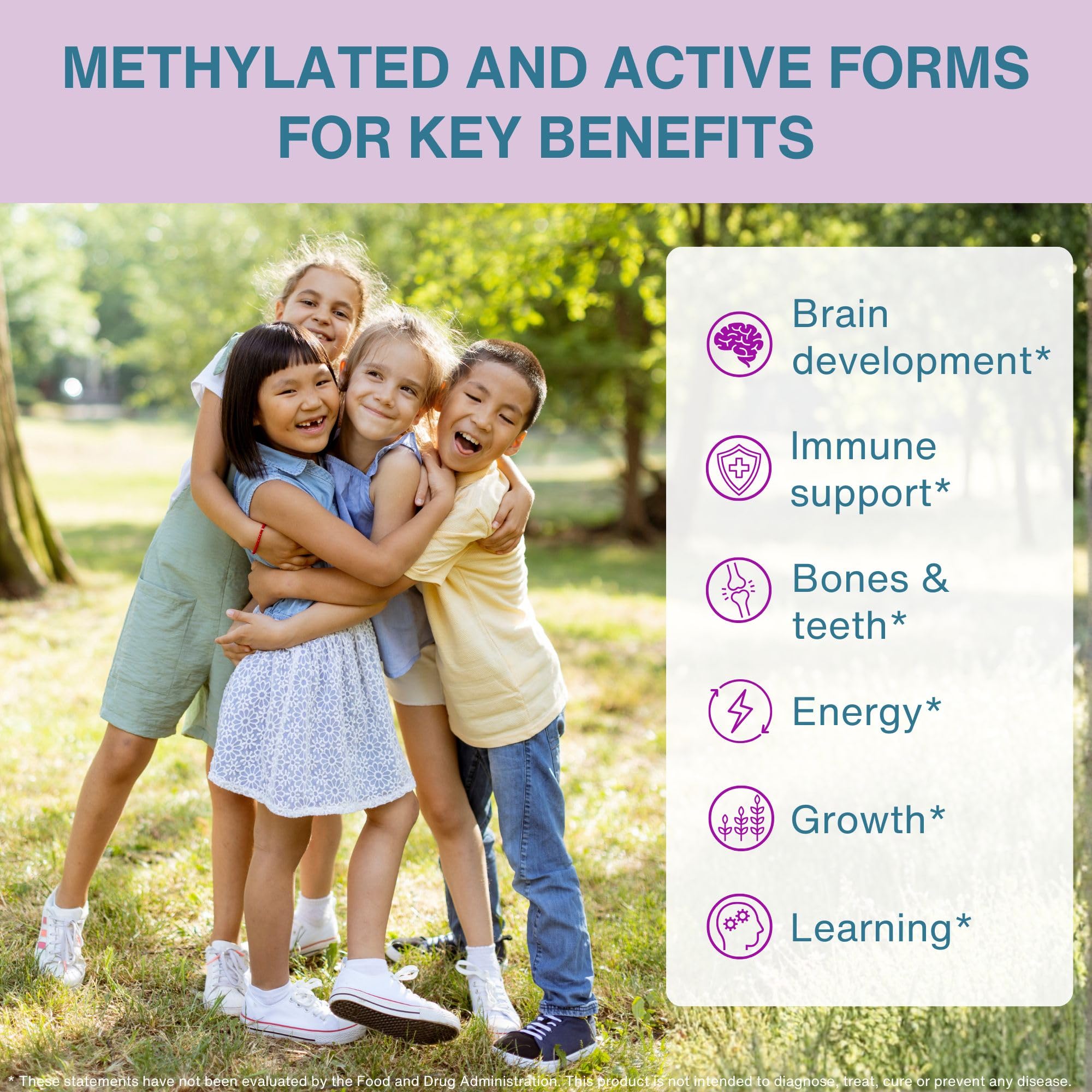 Igennus Methylated Kids Multivitamin Gummies, Age 4+, 6 x 90 Gummies | Clean Label & Third Party Tested, No Artificial Sweeteners or Flavors, Sugar Free, Natural Berry Flavor, Non-GMO, Halal