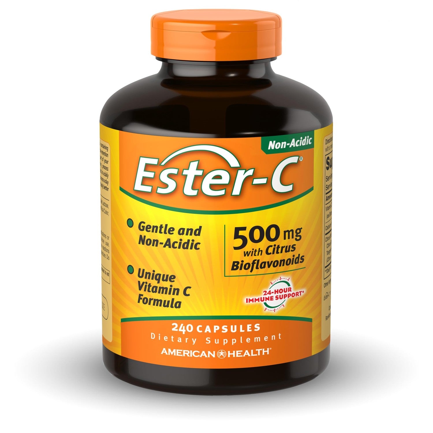 American Health Ester-C with Citrus Bioflavonoids Capsules - Gentle On Stomach, Non-Acidic Vitamin C - 500 mg, 60 Servings, 120 Count