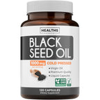 Black Seed Oil - 120 Softgel Capsules Skin Health (Non-GMO & Vegan) Cold-Pressed Nigella Sativa Producing Pure Black Cumin Seed Oil with Vitamin E - 500mg Each, 1000mg Per 2 Capsule Serving