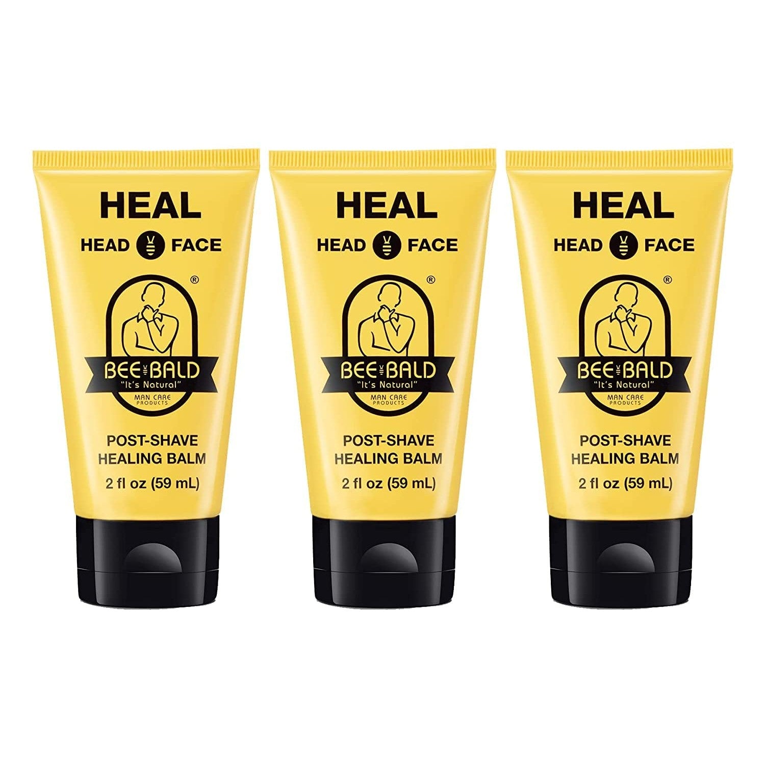 Bee Bald HEAL Aftershave for Men, Calm & Soothes, After Shave Balm, 2 fl oz | Immediately Calms & Soothes Irritated Skin. Treats Razor Burn, Redness, Bumps on Head or Face. Perfect For Sensitive Skin.