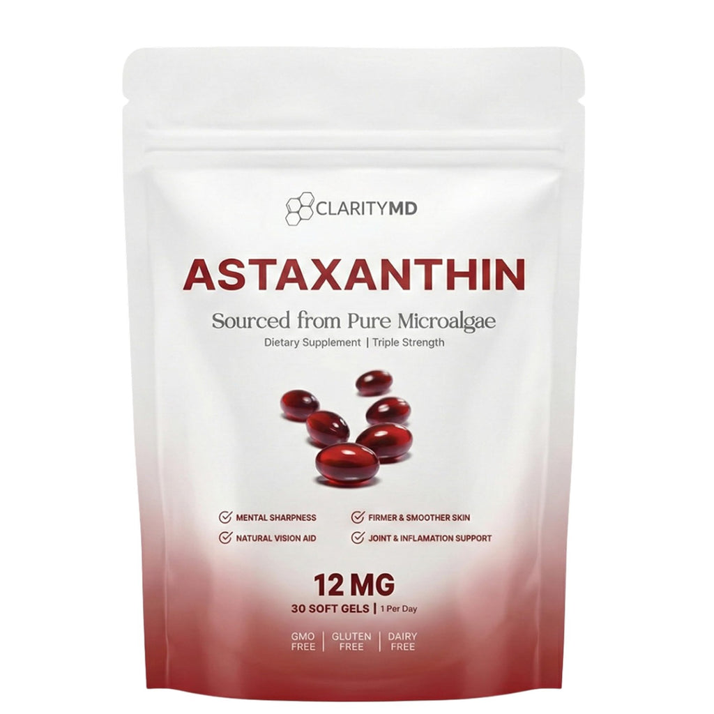Astaxanthin 12mg Antioxidants Supplement – Natural Microalgae Source – Lipid-Based Softgel for Enhanced Absorption – Cognitive, Vision & Joint Support – 30 Softgels (Pack of 1)