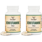 Benfotiamine 300mg Servings (Third Party Tested, 120 Capsules, 150mg Per Cap) Non-GMO, to Boost Thiamine B1 Levels (More Absorbable Than Thiamine, Fat Soluble) by Double Wood (Pack of 2)