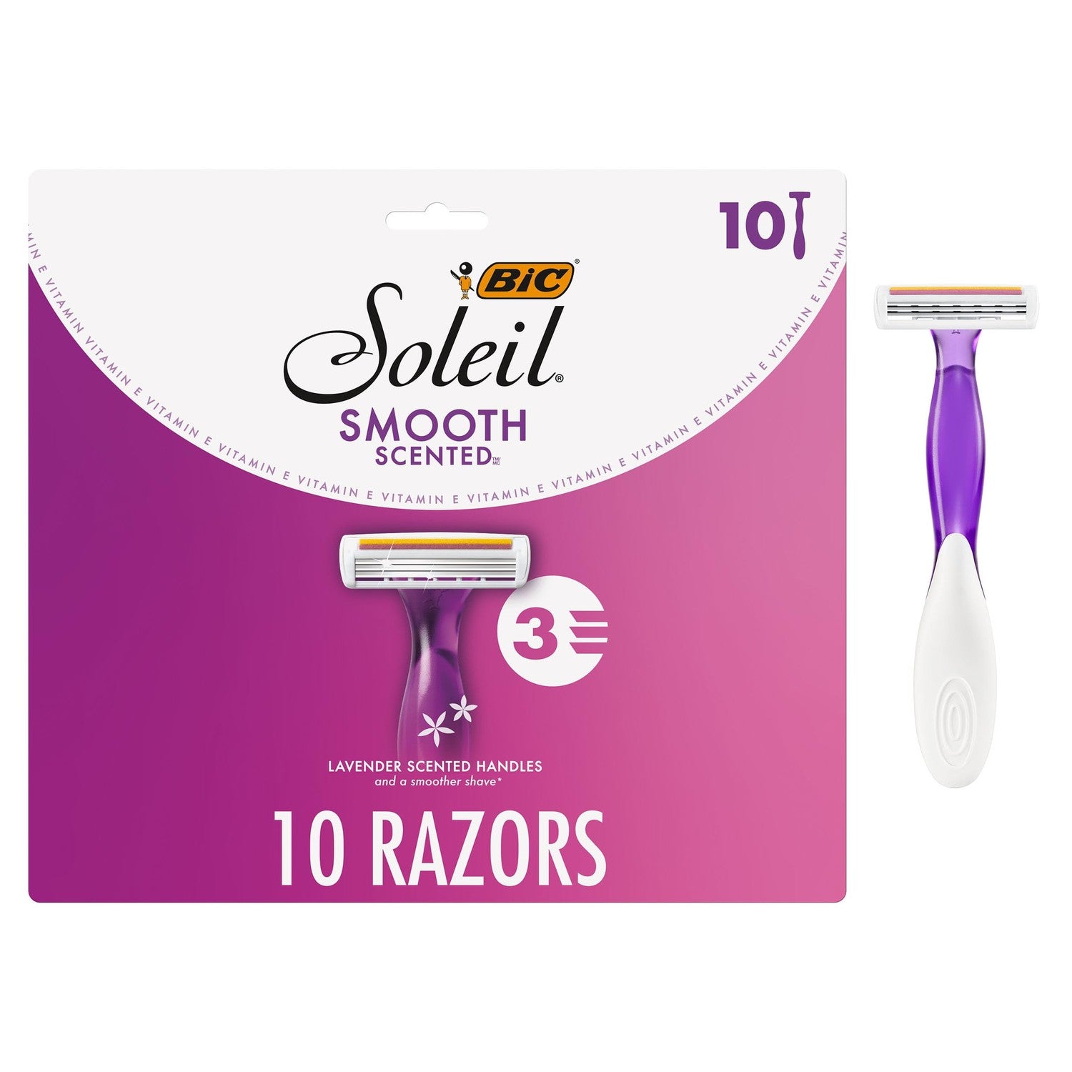 BIC Soleil 3 Disposable Razor for Women, 10 Count
