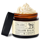 Beef Tallow for Skin - 100% Grass Fed Whipped Tallow and Honey Balm - Unscented, Non-Greasy Daily Face Moisturizer & Body Butter for Dry Sensitive Skin (5oz)