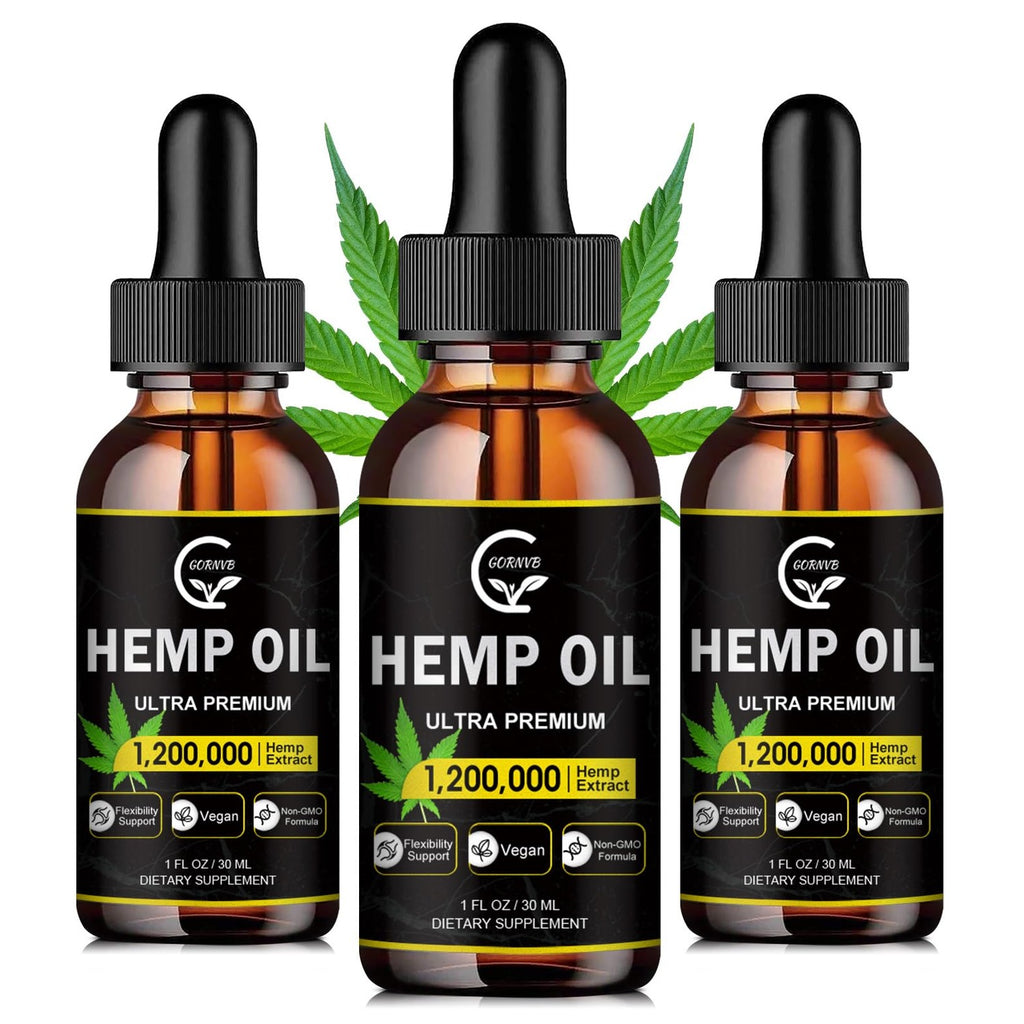 (2-Pack) High Potency Hemp Oil - Maximum Strength, Immune System Support, Focus Calm, Relaxation, Mood, Pure Extract, Organic, Vegan, Gluten-Free