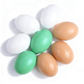 Premium imported wooden fake eggs poultry mannequin in vibrant colors. Ideal for decoration or educational purposes. Available at Curat Cart.