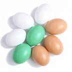 Premium imported wooden fake eggs poultry mannequin in vibrant colors. Ideal for decoration or educational purposes. Available at Curat Cart.