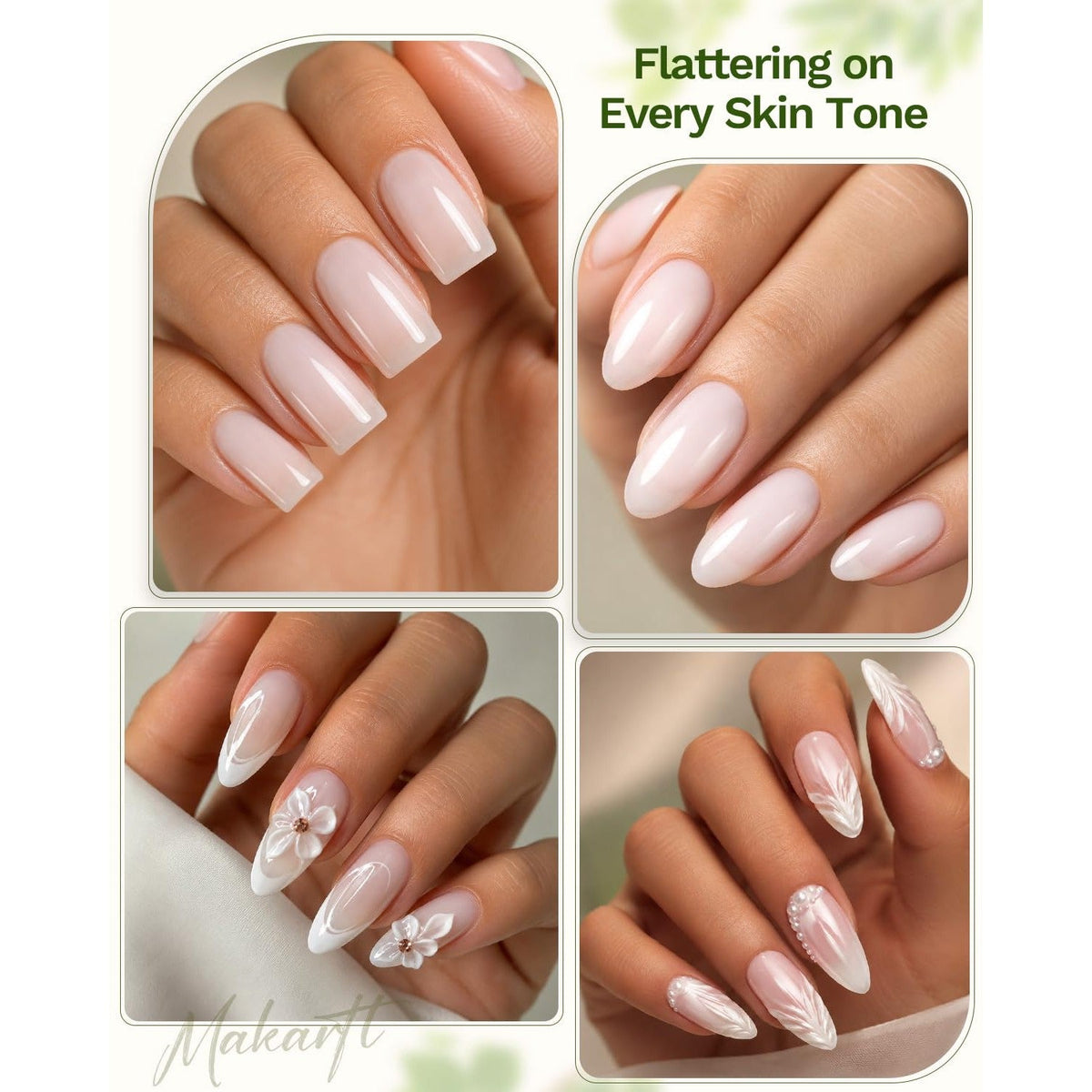 Makartt Milky Pink Gel Nail Polish in 15ML. Elegant finish, suitable for every skin tone with stunning nail art options.