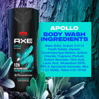 AXE Sage & Cedarwood Body Wash Apollo 4 Count 16 fl oz | For Long Lasting Freshness Men's Body Wash with Odor-Busting Prebiotics