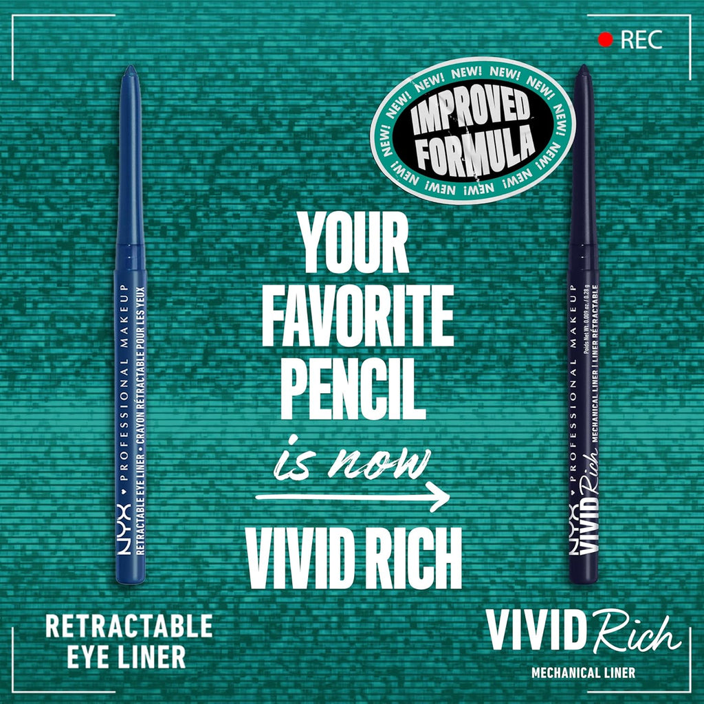 Buy now NYX PROFESSIONAL MAKEUP Mechanical Eye Pencil, Vivid Rich Mechanical, Creamy Retractable Eyeliner - Sapphire Bling, Deep Blue Eyeliner at indiglob india