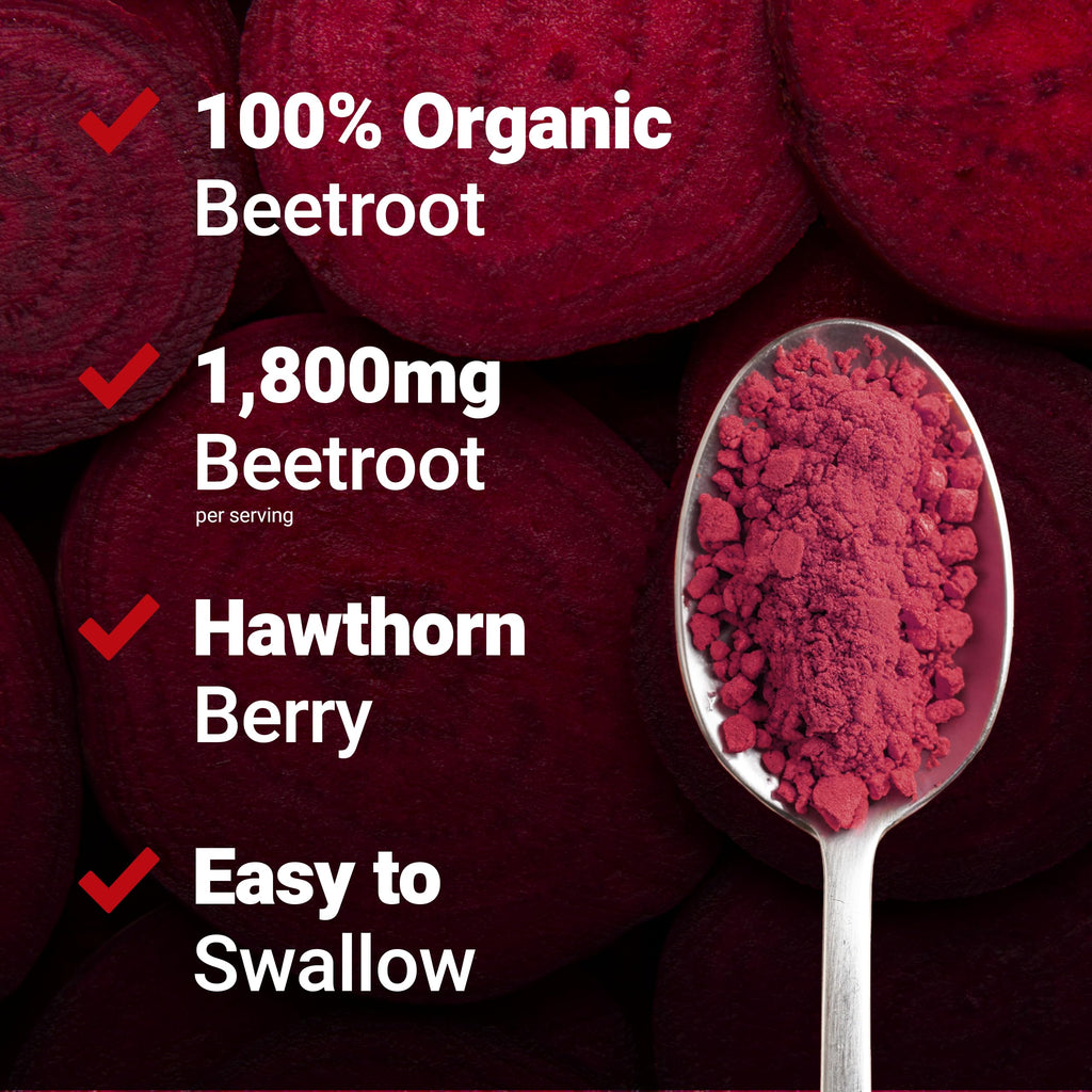 Force Factor Total Beets 1800mg Beet Root Capsules, Blood Pressure Support | with Organic Beet Root Powder, Hawthorn Berry, Support Nitric Oxide, Circulation & Blood Flow, 90 Vegetable Capsules