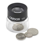 Buy now Carson LumiLoupe 10X Power Black/Clear Stand Magnifier, Ambient Light, 1.0 inch Lens Diameter, 2.0 inch Base Diameter, 2.0 x 1.75 x 2.0 inches, 0.05 kg at indiglob india