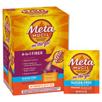 Metamucil On-The-Go, Psyllium Husk Fiber Supplement, 4-in-1 Fiber for Digestive Health, Sugar Free, Orange Flavor, 30 Count x 2 Packs (60 Count Total)