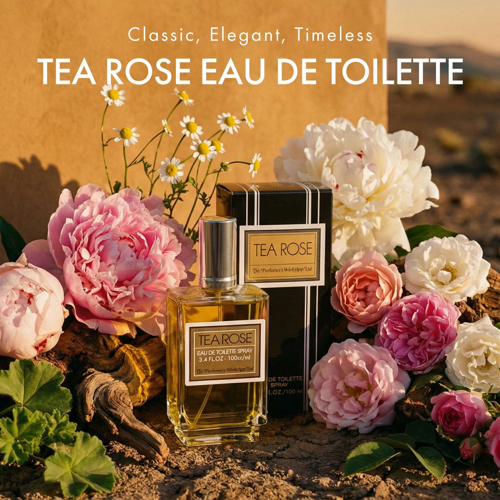 Perfumer's Workshop Tea Rose Eau de Toilette Spray for Women, Classic Floral Rose Perfume, 3.4 fl. oz.