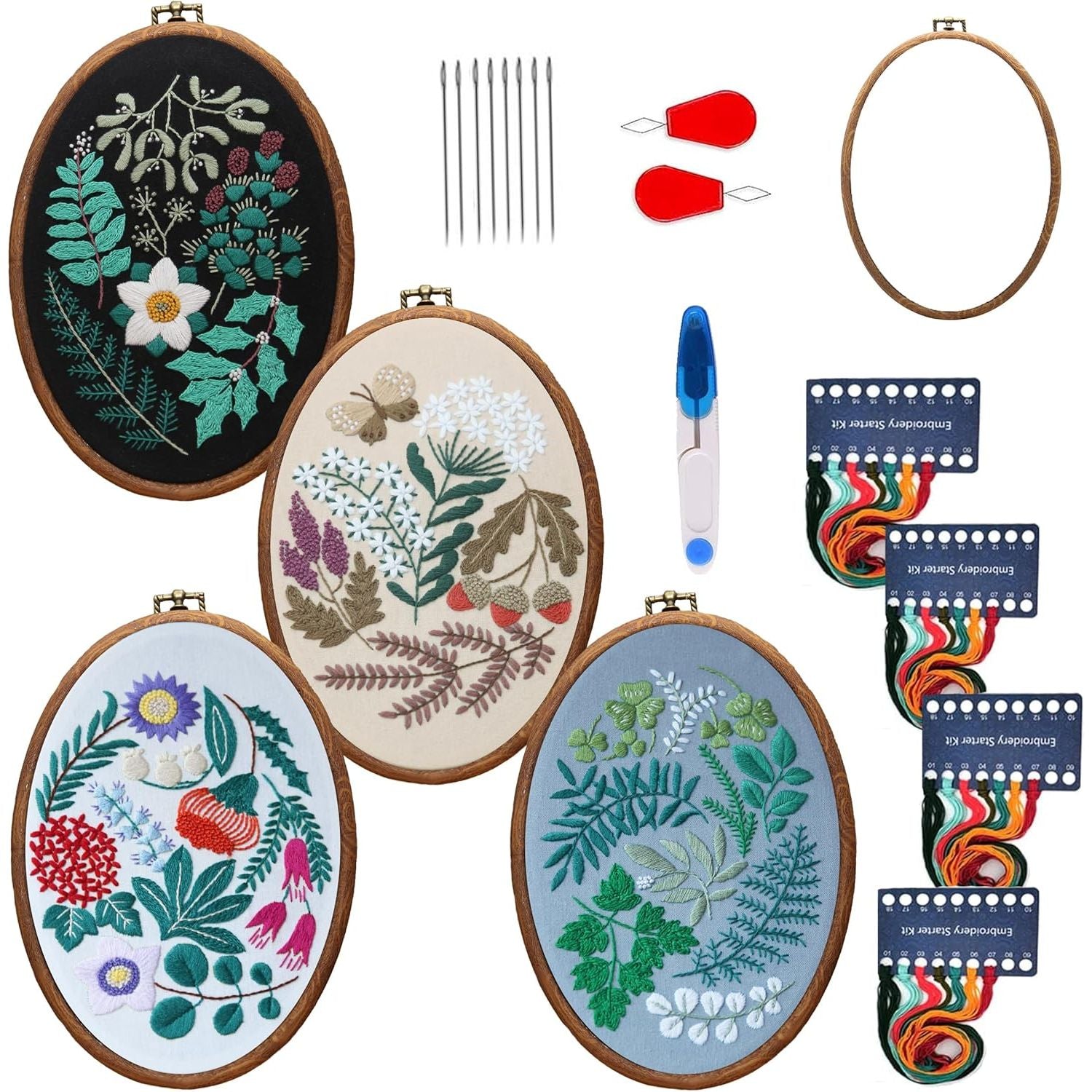 Buy now Maydear 3 Sets Embroidery kit for Beginners Adults,Embroidery Kit Punch Needle Kit Cross Stitch Kits with Embroidery Hoop and Instructions,Hand Embroidery Starter Kit brown at indiglob india
