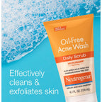 Buy now Neutrogena Oil-Free Acne Face Wash with 2% Salicylic Acid, Daily Exfoliating Scrub & Acne Treatment for Oily, Acne-Prone Skin, Clears Breakouts & Blackheads, 4.2 fl. oz at indiglob india