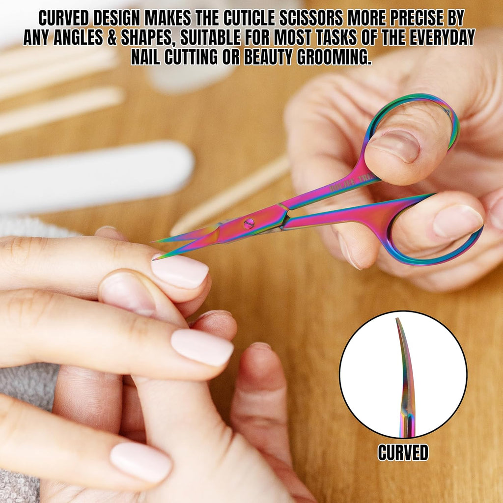 Buy now Cuticle Scissors, Eyebrow False Eyelashes Mustache Facial Nose Ear Hair Grooming Multi-Purpose Beauty Scissors, Small Manicure Pedicure Curved Extra Sharp Fine Blades Professional Shears for Men Women at indiglob india
