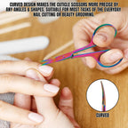 Buy now Cuticle Scissors, Eyebrow False Eyelashes Mustache Facial Nose Ear Hair Grooming Multi-Purpose Beauty Scissors, Small Manicure Pedicure Curved Extra Sharp Fine Blades Professional Shears for Men Women at indiglob india