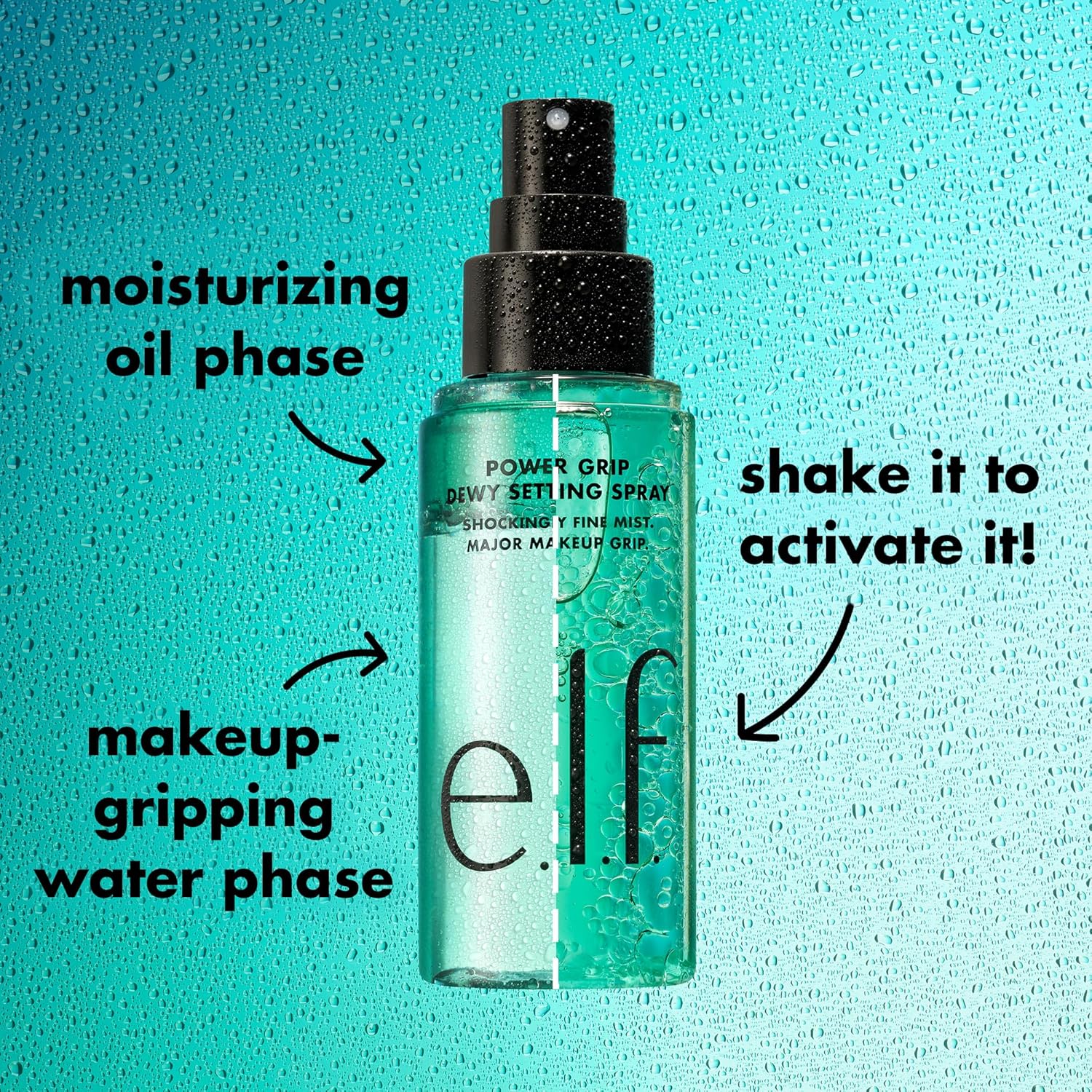 Buy now e.l.f. Power Grip Dewy Setting Spray, Ultra Fine Mist Made With Hyaluronic Acid, Grips Makeup For A Hydrated, Dewy Finish, Vegan & Cruelty-Free at indiglob india