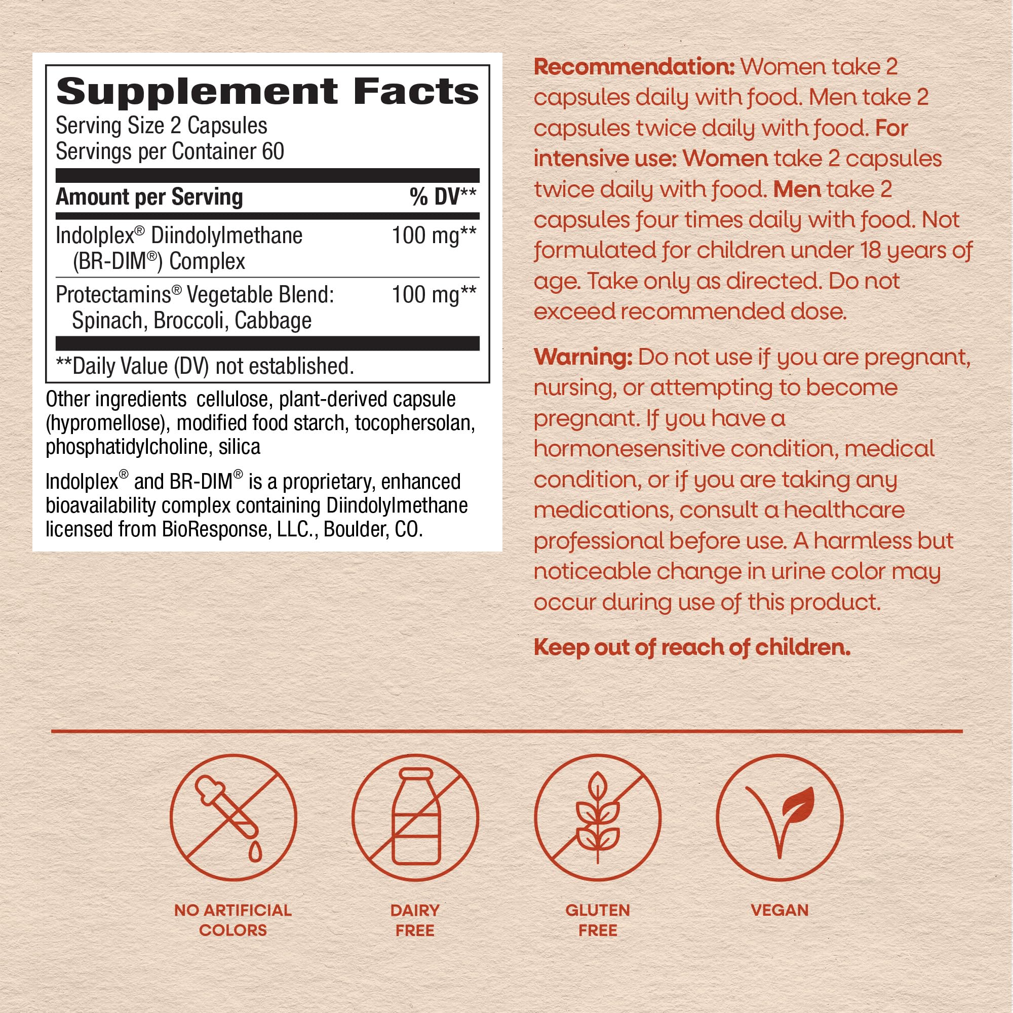 Nature's Way DIM-Plus DIM Supplement, BR-Diindolylmethane 100 mg, 120 ct | Supports Balanced Estrogen Metabolism, Prostate Function, and Premenstrual Breast Comfort*, 120 Vegan Capsules