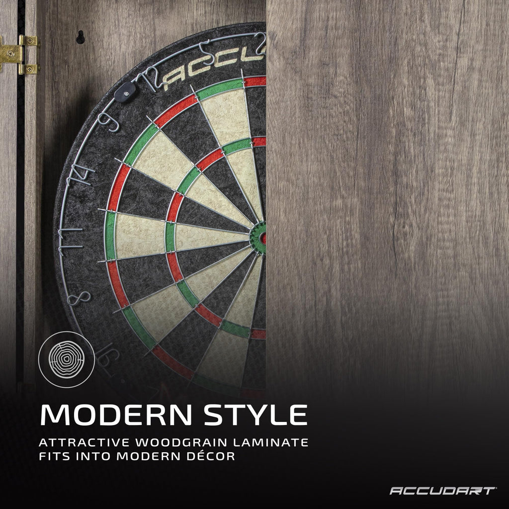 Accudart Match Pro Dartboard Cabinet Set with Auto LED