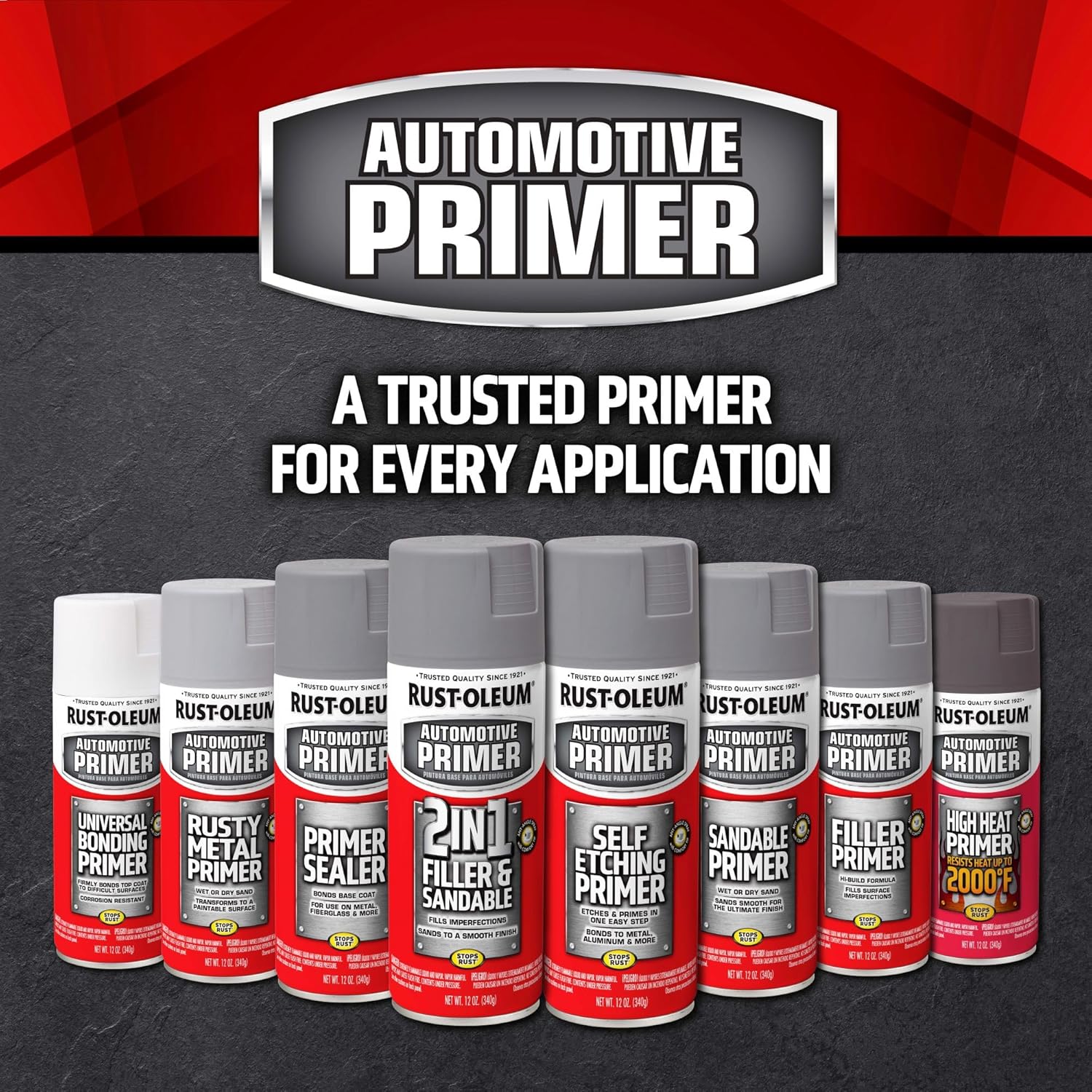 Buy now Rust-Oleum 260510 Stops Rust Automotive 2-in-1 Filler & Sandable Primer Spray, 12 oz, Gray at indiglob india