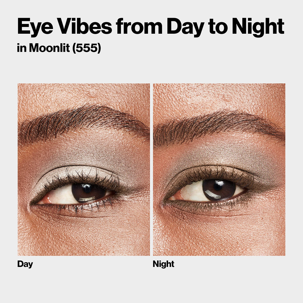 Revlon ColorStay Day to Night Eyeshadow Quad, 555 Moonlit, 0.16 oz | Longwear eyeshadow quad with velvety, blendable matte & shimmer shades. Crease & smudge proof. Up to 24hr wear.