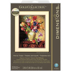 Buy now Dimensions Gold Collection Counted Cross Stitch Kit, Parrot Tulips, 14 Count Black Aida, 12'' x 15'' at indiglob india