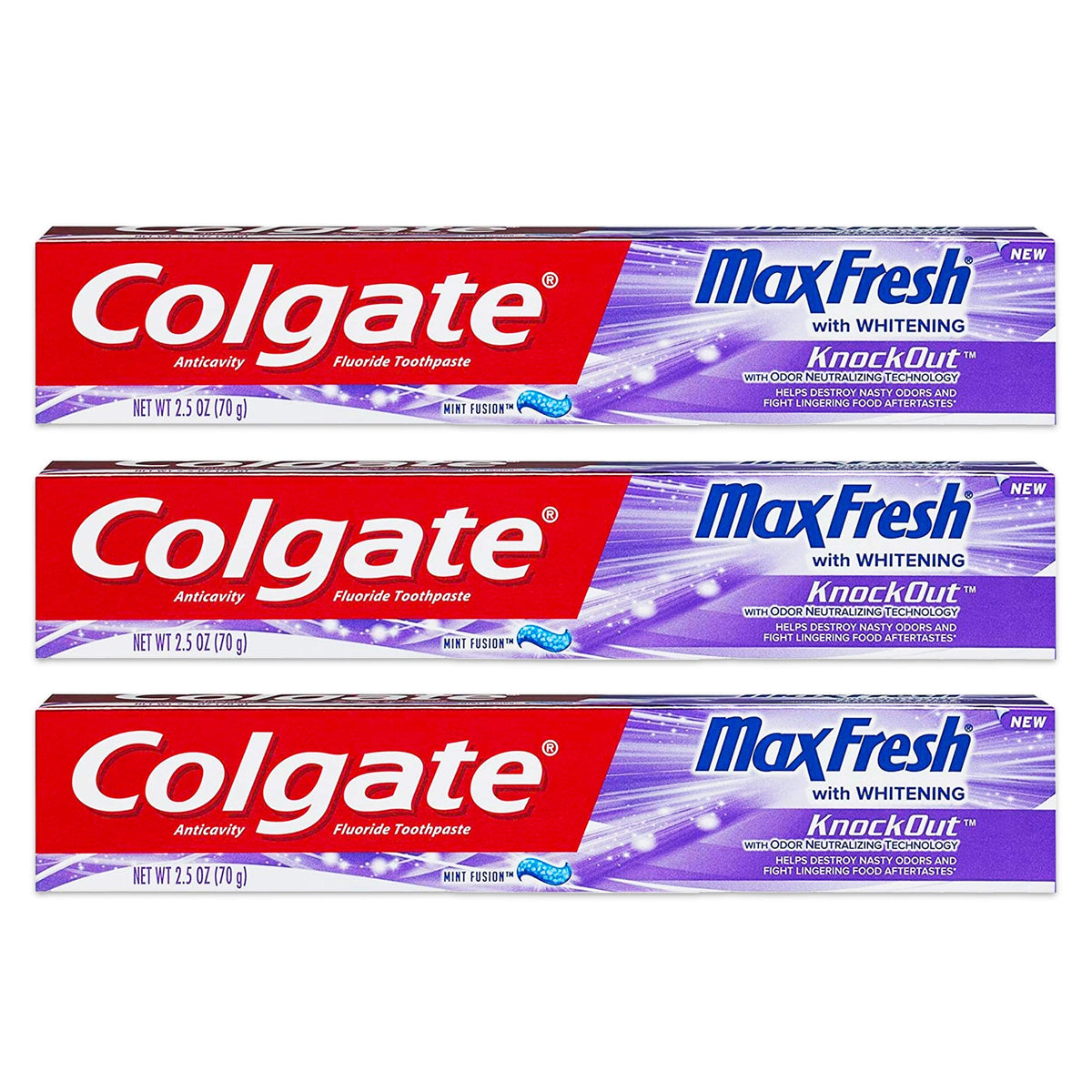 Colgate Max Fresh Knockout Gel Toothpaste, 2.5 Ounce Pack Of 3