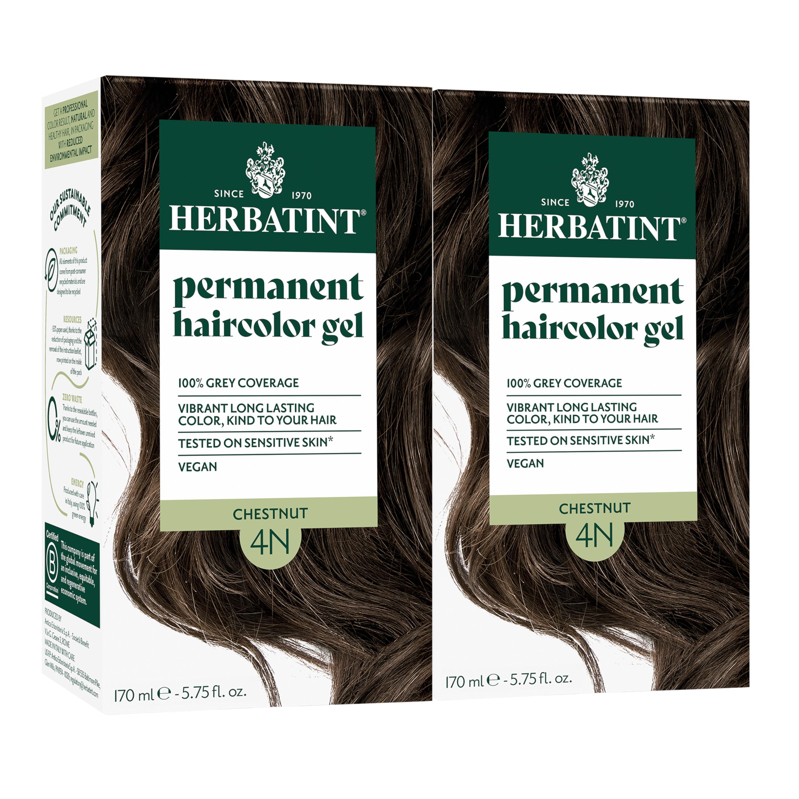 Buy now Herbatint Permanent Hair Dye For Women - 4N Chestnut - For Up To 100% Gray Coverage of Resistant Gray Hair - Ammonia-Free, Alcohol-Free & Vegan - Salon Influenced Hair color 5.75 fl oz at indiglob india